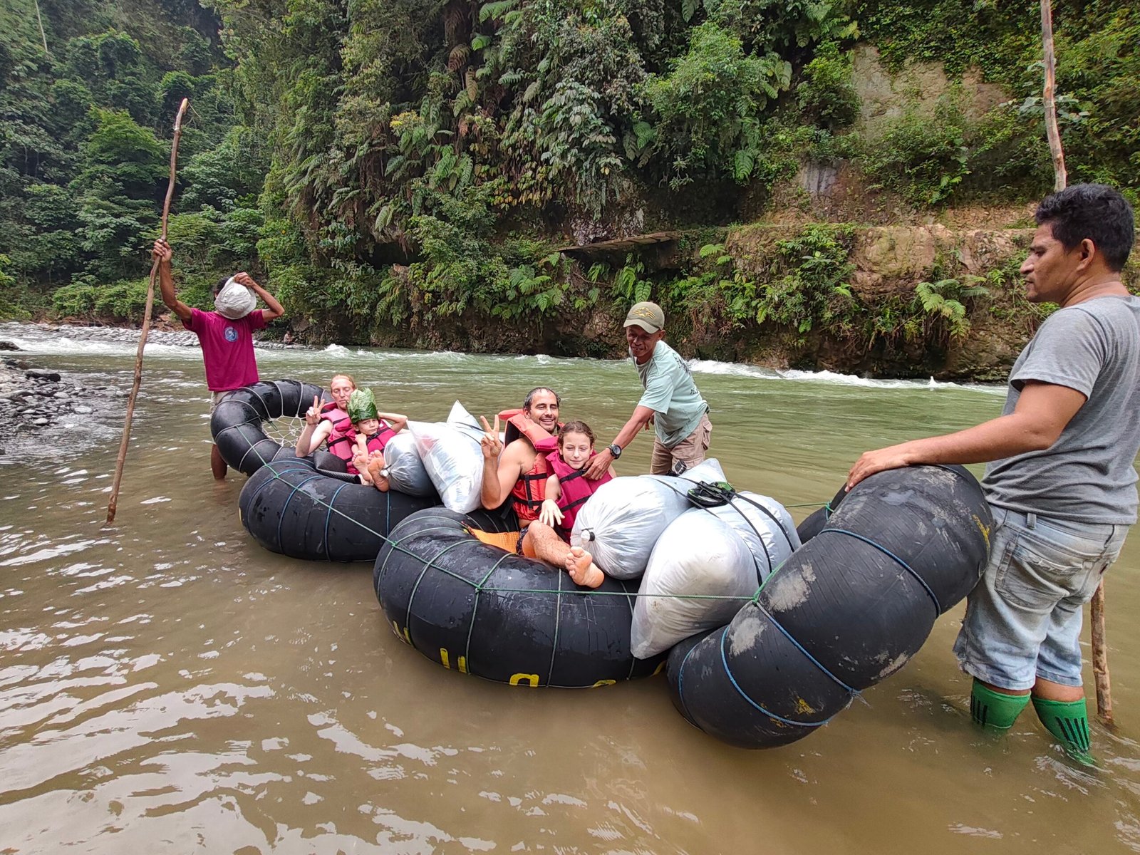Tube rafting by Sumatra Jungle Explore team Tube rafting by Sumatra Jungle Explore team
